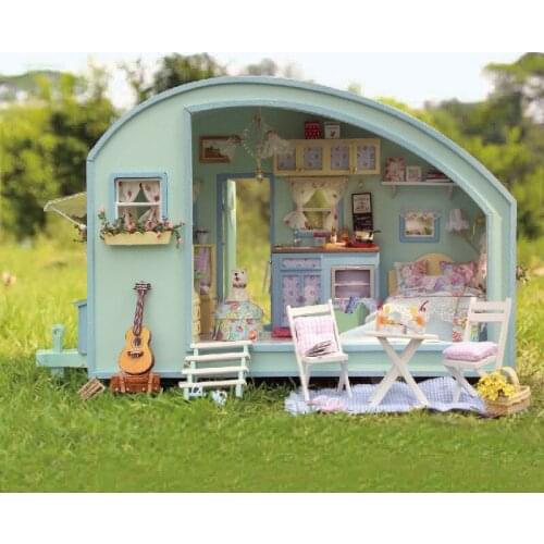 DIY Time Travel Doll Houses Wooden Travel DollHouse Forest Miniature Handcraft Furniture Assembling Unisex Gift for Children