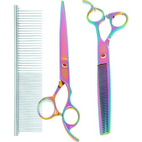 Meisha 8 inch Animals Shears Dog Cutting Thinning Scissors Professional Pets Grooming Scissors Curved Haircut Tesouras B0051A