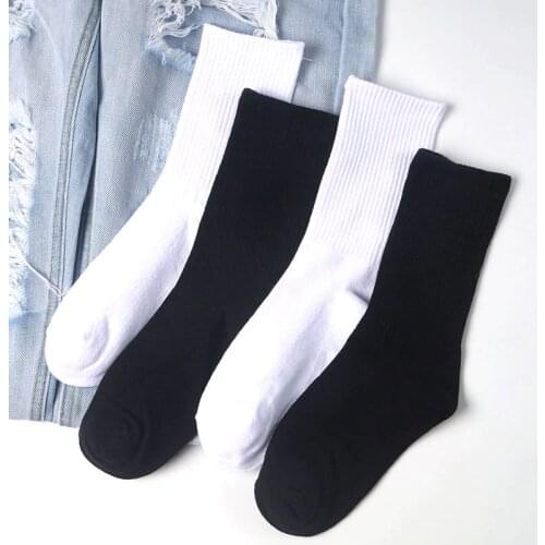 Mens Socks Cotton White Black Gray Breathable Long Crew Socks Hosiery Sport Solid Men High Tube Sock Harajuku Male Streetwear