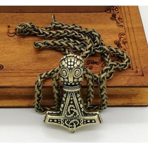 Vintage Style Nordic Viking Pendant Retro Viking Totem Talisman Mens Necklace