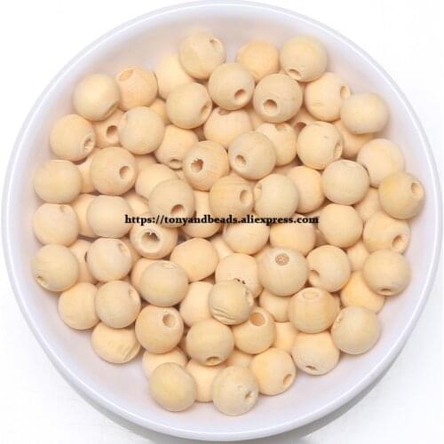 Natural Wood Wooden Round Spacer Beads 4 6 8 10MM Pick Size For Making Kids Jewelry