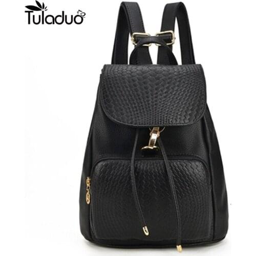2020 New Fashion Women Backpack School Bags For Teenager Girls Pu Leather Zipper Lock Design Female Backpack High Quality