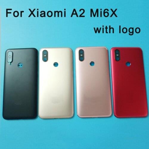 Original New Battery Back Cover for Xiaomi A2 MiA2 MA2 Mi6X Mi 6X Rear Door Housing Case Phone Parts without Side Buttons red
