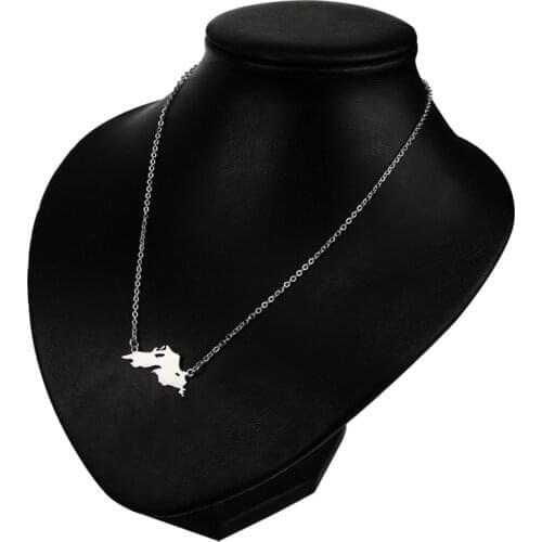 Europe And The United States Map Of Lake Superior Stainless Steel Pendant Necklace With Friend A Cift