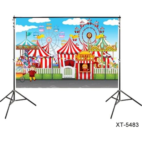 Custom Backdrop CIRCUS Tent Big Top Themed Carnival Clown Birthday Party Backdrop Party Banner Fun Fair Photocall Background
