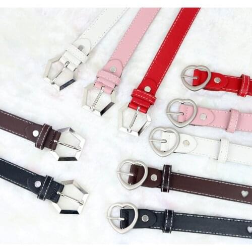 Belt Female Love Buckle Decoration Simple and Versatile Heart-shaped Hollow Belt Casual Fashion Retro Thin Belt Trend
