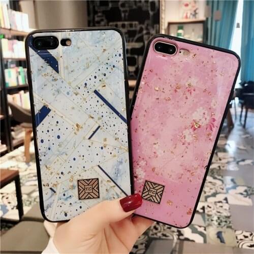 Luxury Chic Gold Foil Silicon Case For iPhone 11 Pro Xs Max SE Flower Marble Soft Cover For iPhone X XR 6 6s 7 8 Plus Cover Case