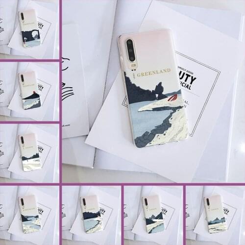 Silicone Transparent Art Mountain For Huawei P40 P30 Lite Pro E P Smart Z Plus P20 Lite 2019 2020 Phone Case Back Cover Soft