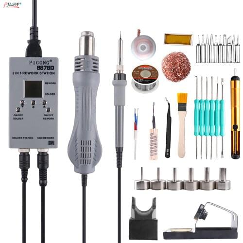 Hot air gun desoldering station two one LED Digital Portable BGA Rework Electronic phone repair tool Electricity soldering iron