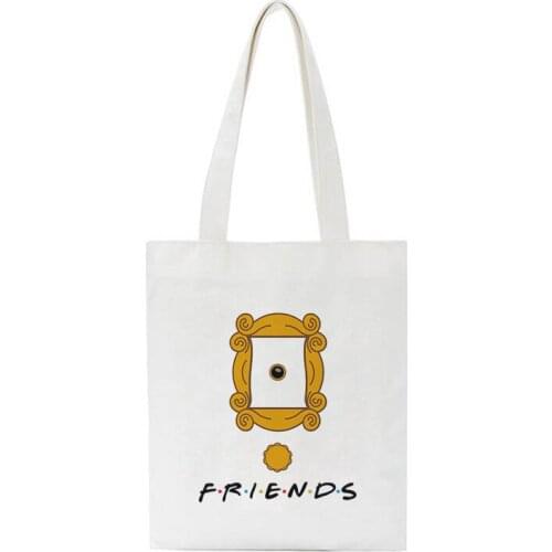 Friends Letter Tv Show Shoulder Bags New Hot Photo Frame Messenger Bag Big Capacity Casual Handbag Cartoon Cute Women Bag Purse