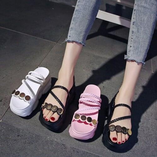 Womens Slippers 2021 Summer Fashion High Heels Shoes For Women Summer Slipper Solid Color Female Shoes Women Platform Slippers