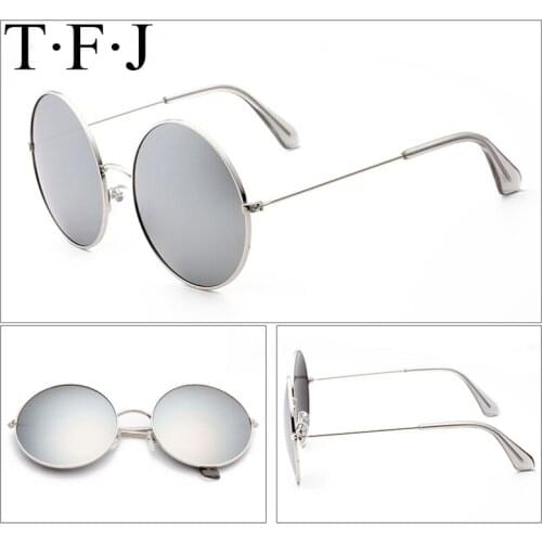 TFJ High Quality Round Metal Sunglasses Steampunk Men Women Fashion Glasses Brand Designer Retro Vintage Sunglasses UV400