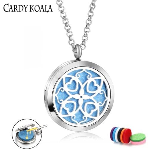 Japan and South Korea popular wild beautiful stainless steel fashion trend aromatherapy essential oil couple jewelry necklace pe