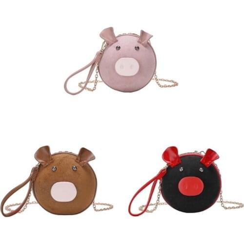Women Cute Pig Wristlet Handbag Shoulder Lady Crossbody Bag Tote Satchel Purse