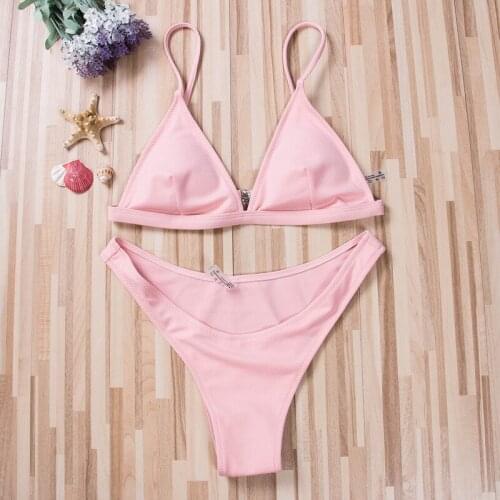 Women Summer Sexy Bikini Set Brazilian Swimsuit Swimwear Beachwear Monokini Bandage Push Up Padded Bikini Set