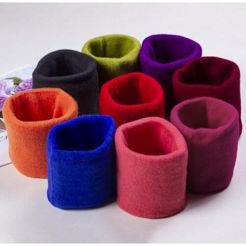 Winter Solid Cashmere Brushed Snood Boy Girl Wool Knit Elastic Parent-Child Neck Guard Fake Collar Children’s Warm Scarf Q75