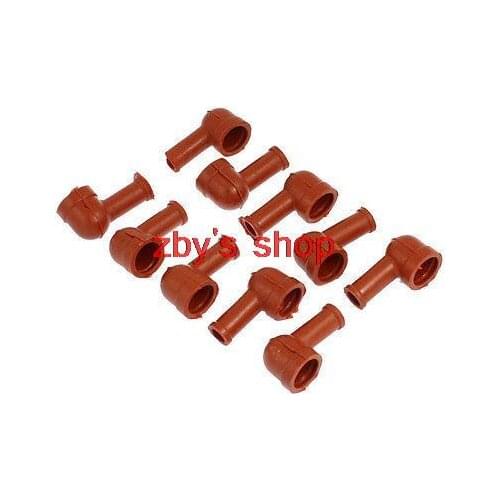10 x Smoking Pipe Shaped Battery Terminal Boots Cover Sleeves Brown