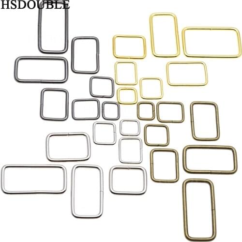 1000pcs/pack Metal Wire Formed Rectangle Ring Loops for Webbing 10 12 15 20 25 32 38mm