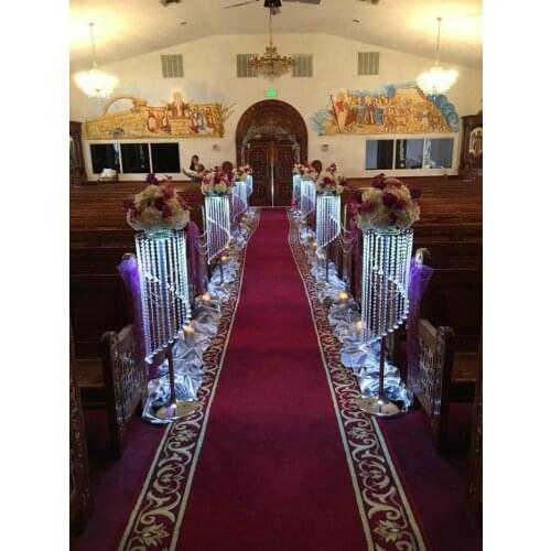 110CM tall luxury acrylic crystal wedding flower stand walkway wedding road lead table centerpieces event party T- stand decor