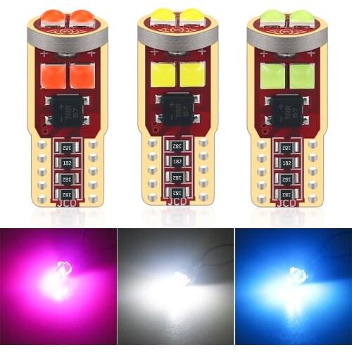 2pcs T10 W5W 194 168 3030 6smd Auto Wedge Interior License Plate Light Reading Marker Lamp Wedge Side Bulb Car Lights White12V