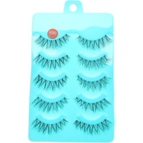 5 Pairs/set Stunning Makeup Handmade Messy Cross Natural False Eyelashes Eye Lashes Extension Tools Charming