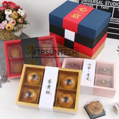 50pcs 6 Cavities Kraft Paper Baking Pastry Cake Gift Packaging Boxes For DIY Wedding Party Decoration