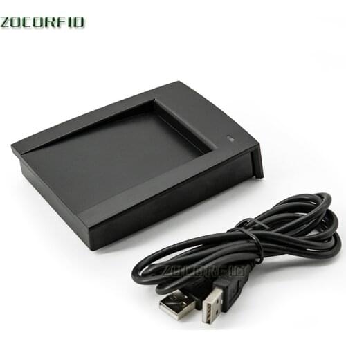 Free shipping 125KHZ &13.56MHz two frequency RFID Reader USB no drive TXT format output to PC+20pcs RFID cards