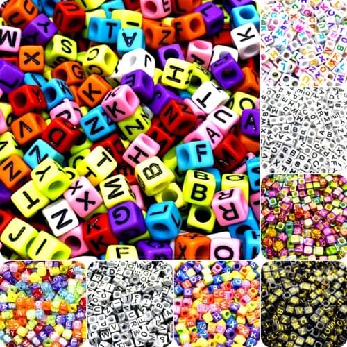 100pcs/lot 6mm Acrylic Spacer Beads Letter Beads Alphabet Beads For Jewelry Making DIY Handmade Accessories