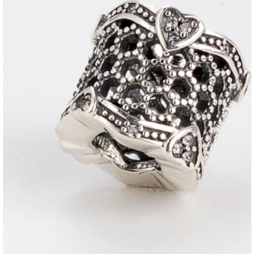 DoDoFly Authentic 925 Sterling Silver Hollow lace beads Fit Original Charms Bracelet Necklace Charms DIY Jewelry Making