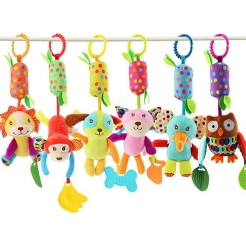 Baby toy newborn baby rattles for kids baby rattles mobiles for stroller Baby toys 0 12 months Cartoon Animal Hanging Plush toys
