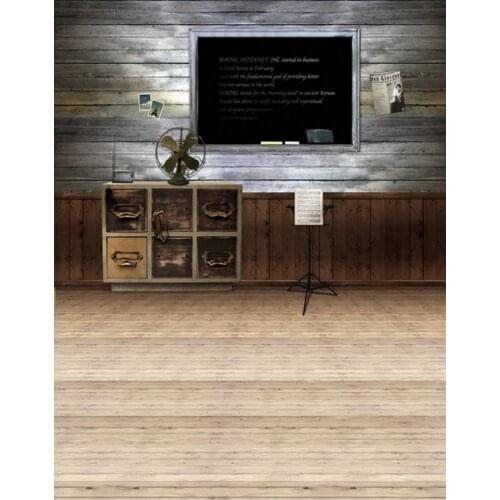 5x7ft Wooden Floor Blackboard Photography Backdrops Photo Props Studio Background