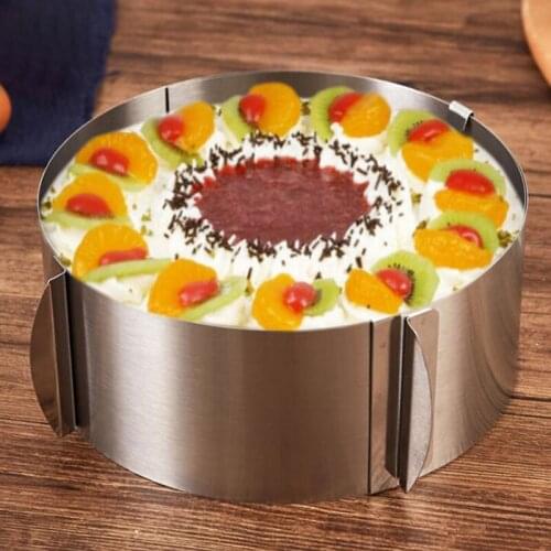 16-30cm Adjustable Stainless Steel Fondant Cake Mold Cutter Baking Round Mousse Ring Cake Mould Kitchen Cake Decorating Tool