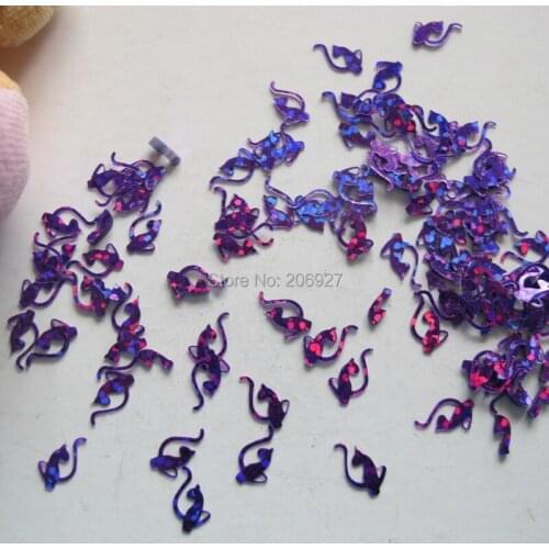 GD22-5 20g/bag Cute Laser Purple Leopard Nail Art Shinny Glitter Cute Decoration Nail Art Decoration