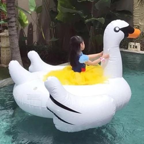 Inflatable giant swan floating rideable swimming pool toy float raft 150cm for both Adults & Child
