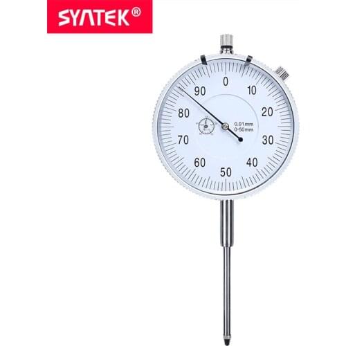 Syntek Dial Indicator 0-50mm High Accuracy 0.01mm Industry Analog Measuring Tool Metric Dial Test Indicator Dial Gauge CE SGS