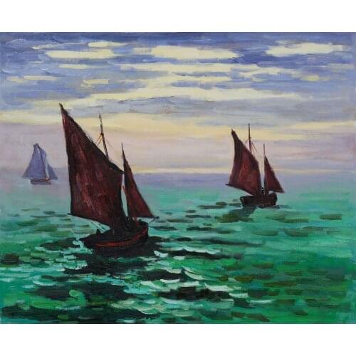 High quality Claude Monet paintings for sale Boats Leaving the Harbormm Canvas art hand-painted