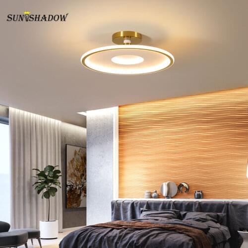 LED Chandelier light D45cm D55cm Round Minimalist Ceiling Chandelier For Lving room Ding room Bedroom Acrylic lampshade