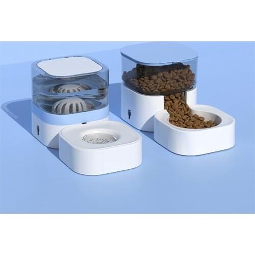 YL Cat Bowl Basin Automatic Pet Feeder Cat Eating and Drinking Water Dog Food Bowl Drinking Water