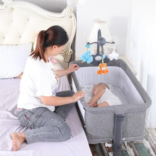 2020 New Hot Sale Multi Function Baby Crib Bed Convert Into Baby Play Yard 3 in 1 Aluminum Easy Folded Next To Me Bedside Crib