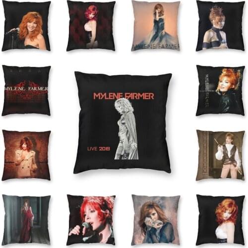 Mylene Farmer Cushion Cover Sofa Home Decor French Music Singer Square Throw Pillow Case 40x40 Office Pillow Cover