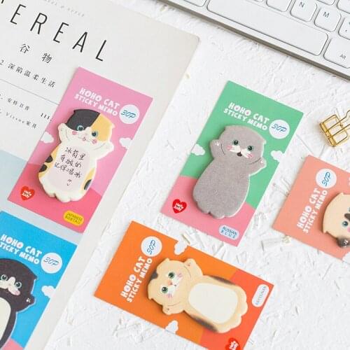 8 Pcs Kawaii Kitty Sticky Note Set Korean Memo Pads Diary Stickers Planner Guestbook Kawaii Stationery Office School EM044