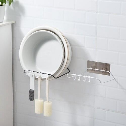 Wall mounted washbasin storage rack household non punching toilet washbasin storage rack