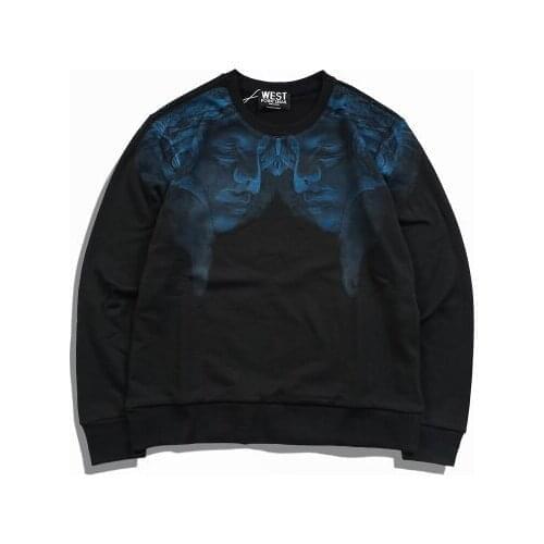 New Baoliden High Men Double Blue portrait Kenye Hoodies Hoody hooded Sweatshirts velvet Cotton Drake Thicken Fleece #d89