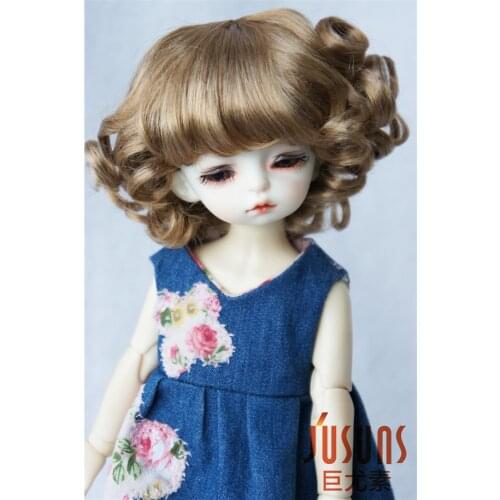 JD164 1/6 1/4 1/3 Synthetic Mohair BJD Doll Wigs Size 6-7inch 7-8inch 8-9inch Short Curly Doll Wig MSD Doll Accessories