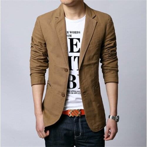 Jacket For Men Clothing Spring Blazer Suits Casual Coat New Tops Fashion Brand Style Blazers Jackets Big Size Cotton Free Ship