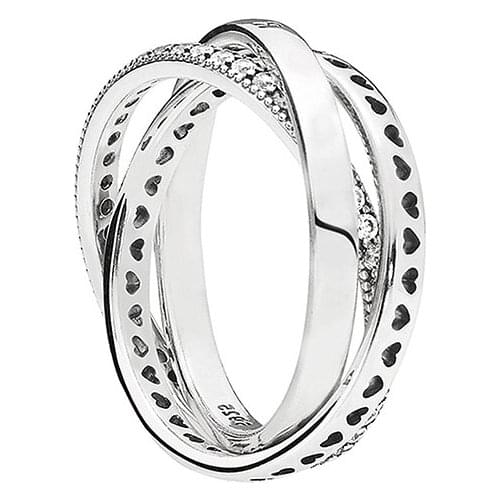 Pan Ring Pave Classic Elegance With Crystal Rings For Women Wedding Party Gift Fashion Jewelry