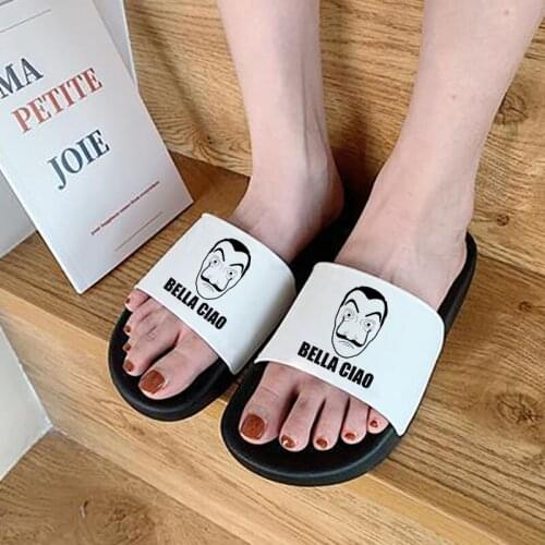 Lady Slippers Slides Summer Women sandals Slippers BELLA CIAO Handsome Men Printed female comfort slippers Korean version