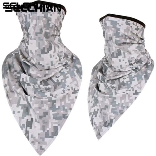 Tactical camouflage Scarves Bandana Mesh Tube Triangle Face Scarf CS masked Headband Neck Face Gaiter Cover Men Women