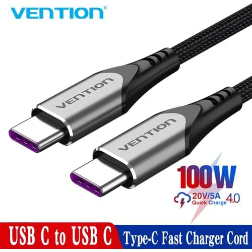 Vention USB C To USB Type C Cable USBC PD Fast Charger Cord USB-C Type-c Cable 60W For Xiaomi mi 10 Pro Samsung S20 Macbook iPad