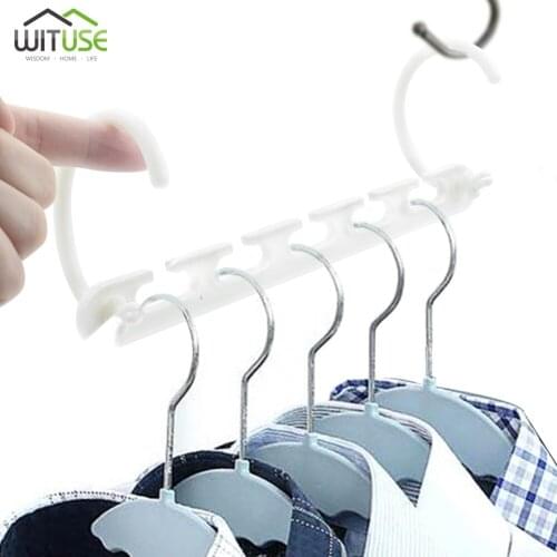 8pcs Multi-port Rack Support Hangers Clothes Drying Rack 2 Hooks Plastic Storage Hangers Clothes Organizer Space Saving Hanger